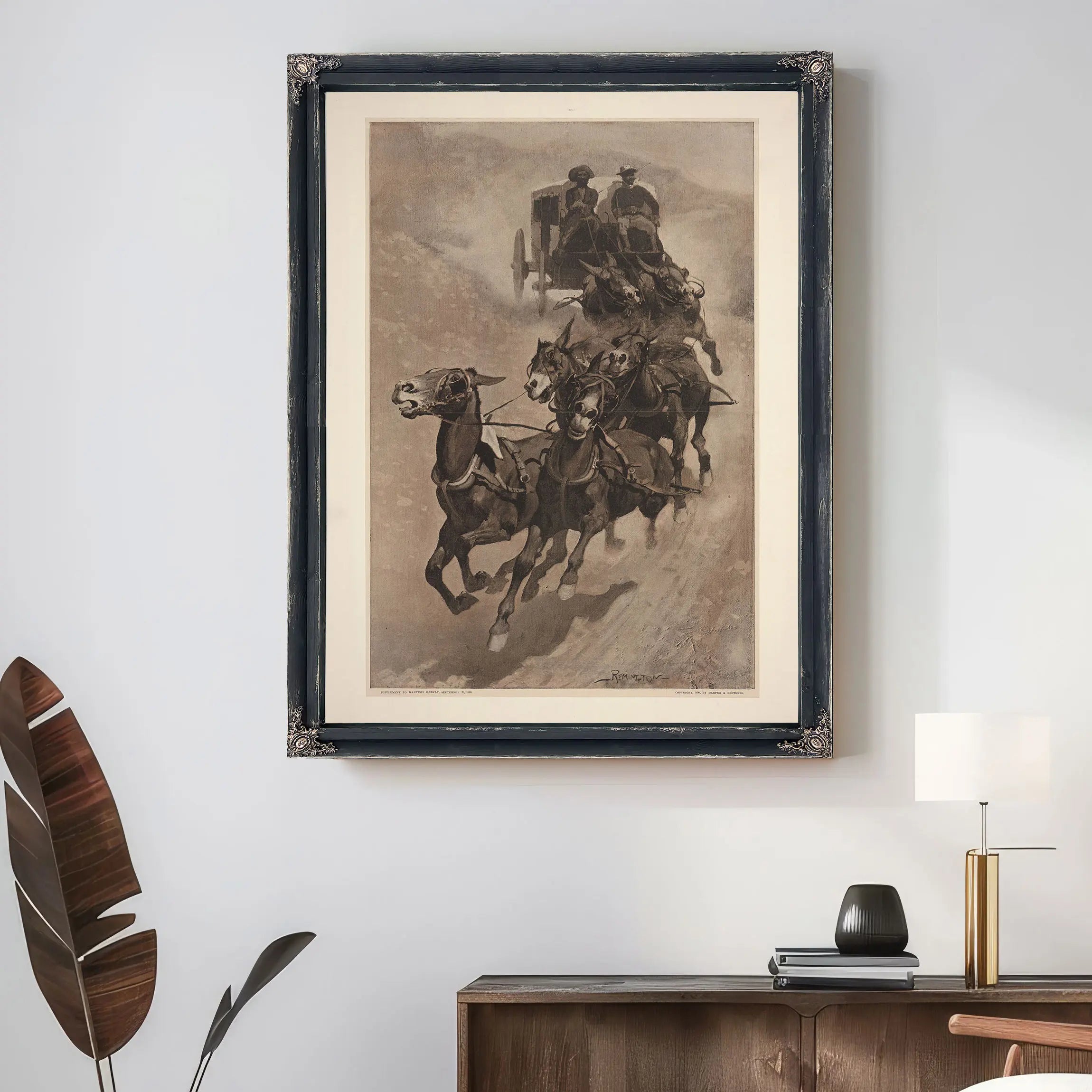 An Army Mail Ambulance A Busted Brake And A Down Grade by Frederic Remington