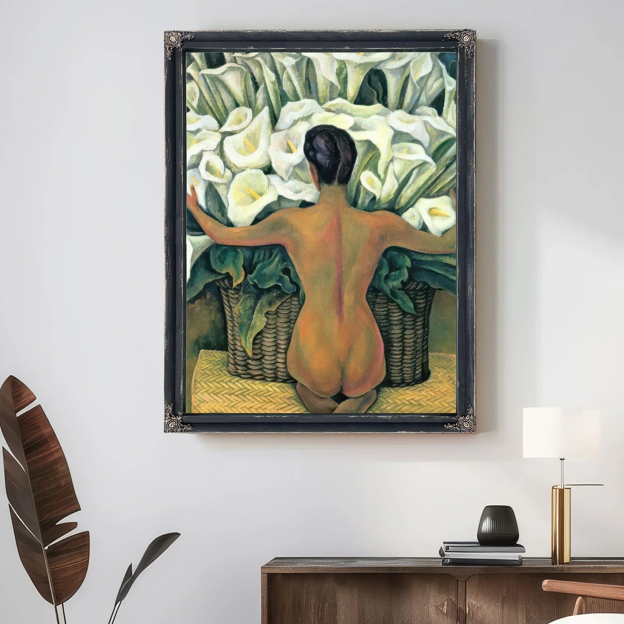 Nude With Calla Lilies By Diego Rivera Fine Art Print