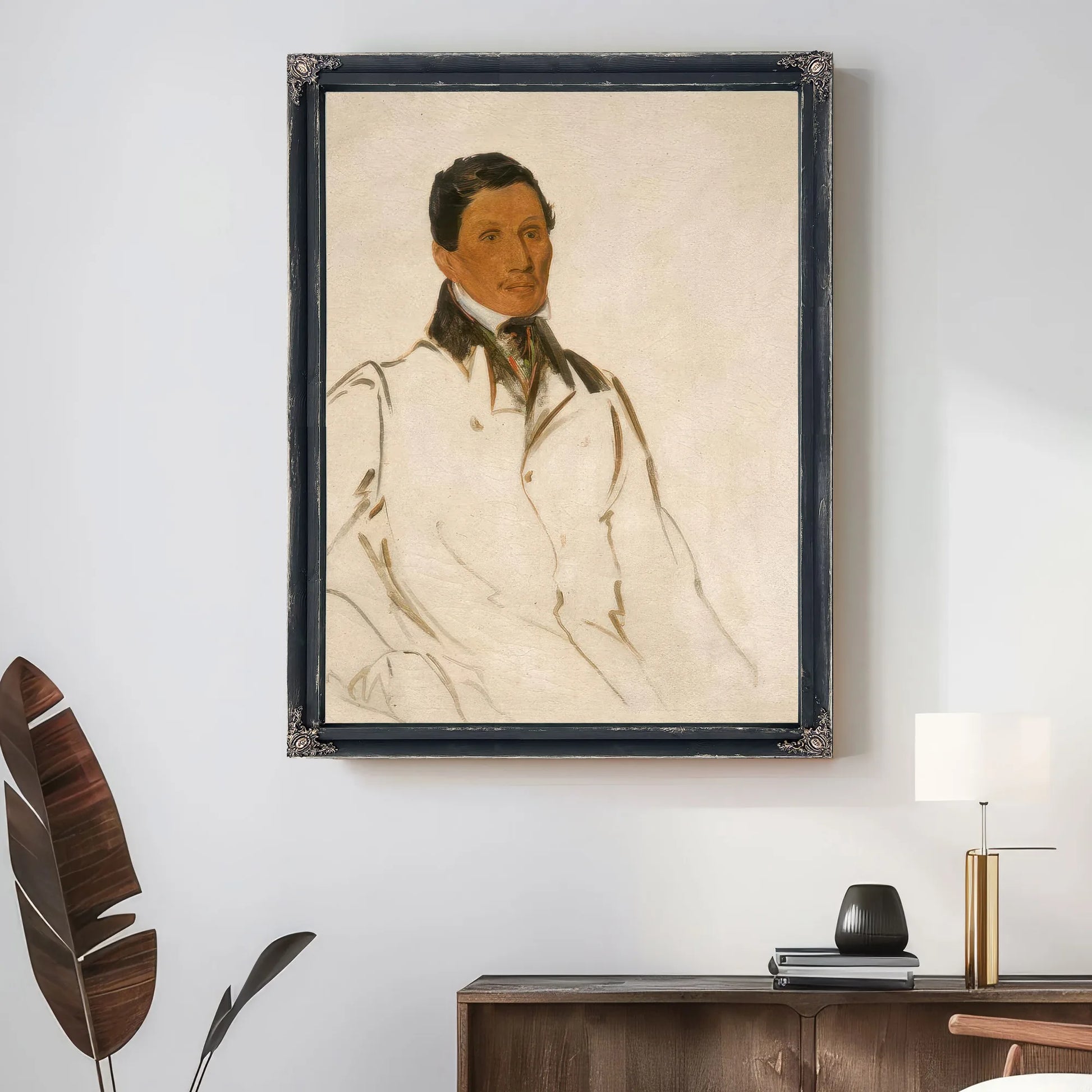 Waun Naw Con, The Dish (John W. Quinney), A Missionary Preacher By George Catlin Fine Art Print