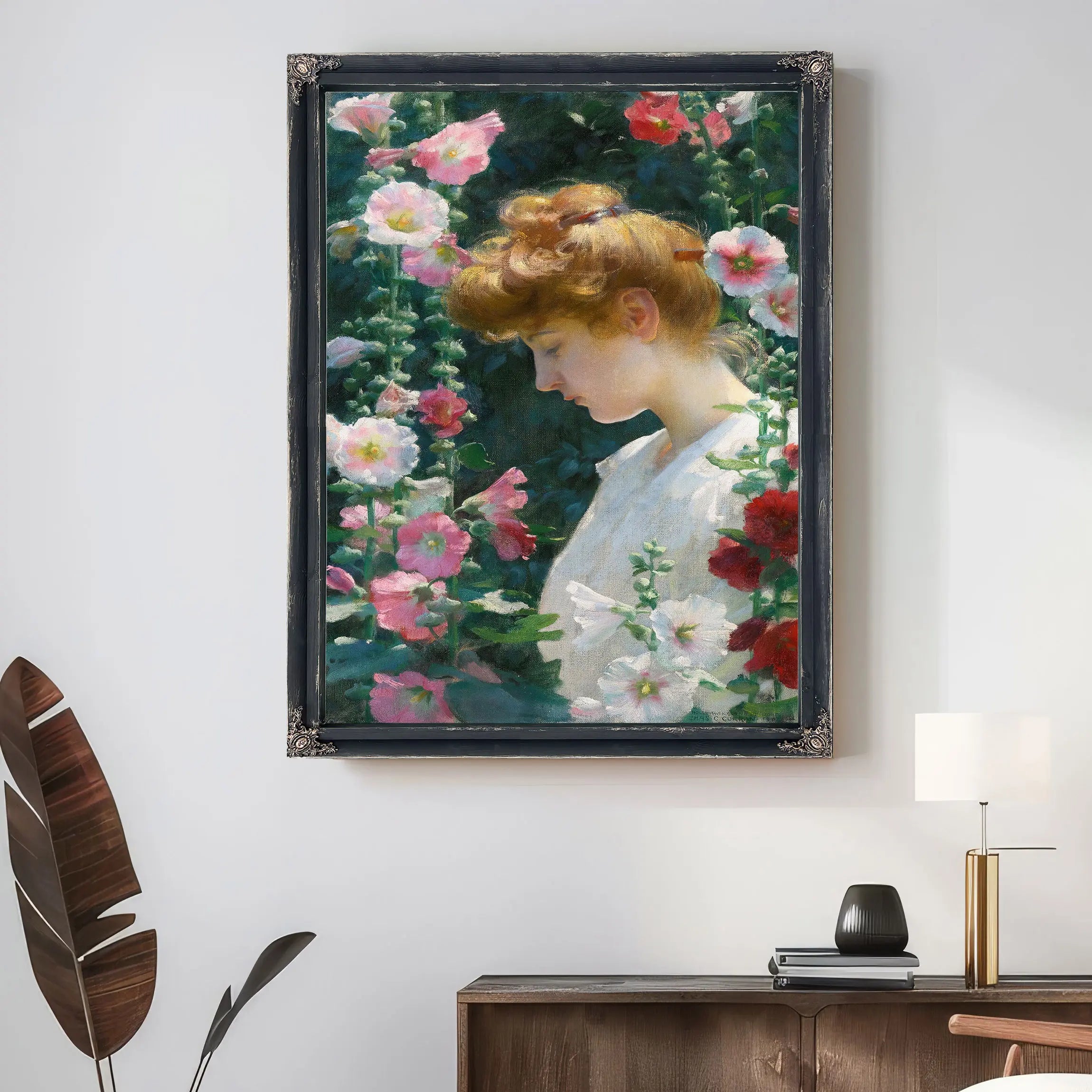 Hollyhocks And Sunlight (1902) by Charles Courtney Curran