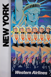 18" x 24" / Canvas Wrap Western Airlines - New York Vintage Poster