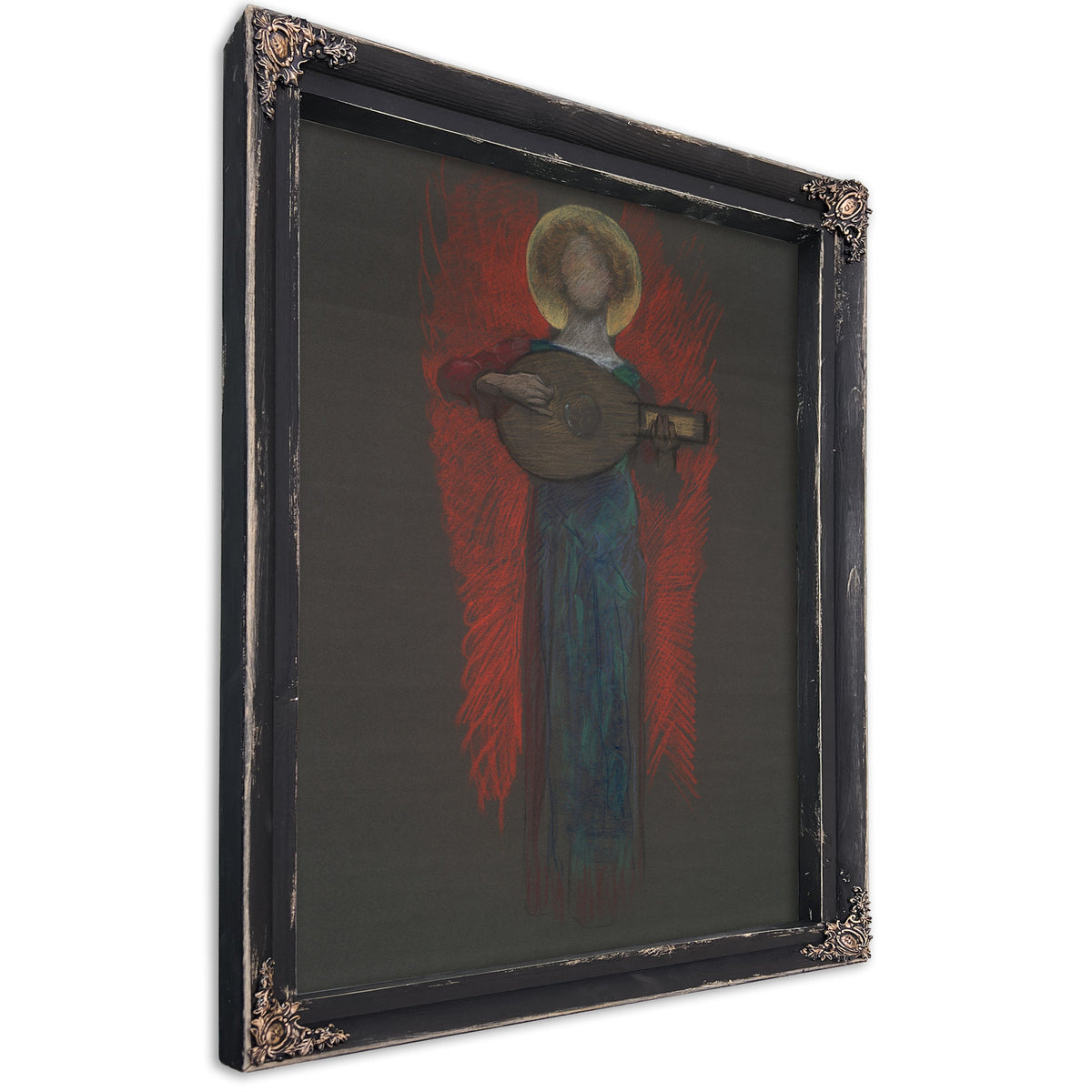 Study Angel With Musical Instrument By Edwin Austin Abbey