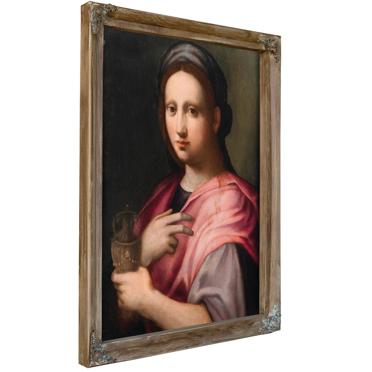 Saint Mary Magdalene Holding An Ointment Vessel By Domenico Puligo