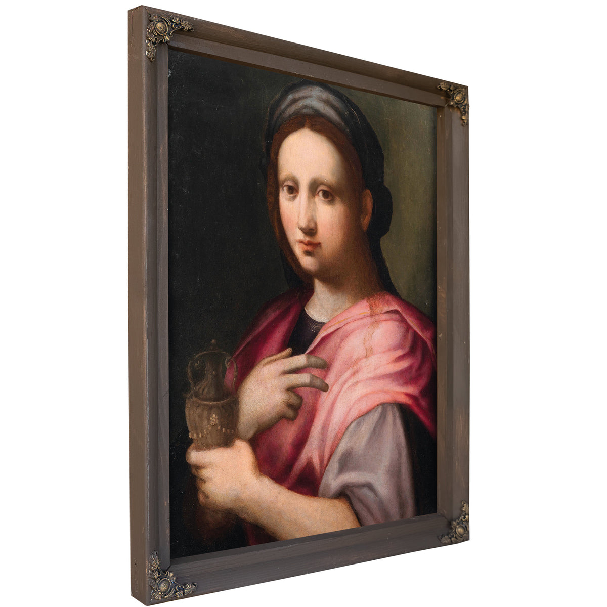 Saint Mary Magdalene Holding An Ointment Vessel By Domenico Puligo