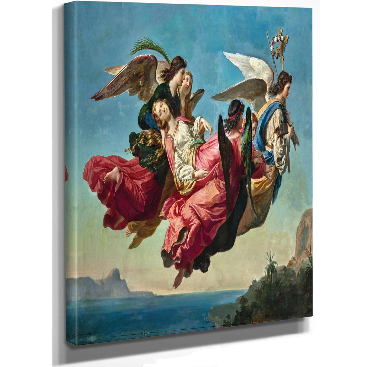 Saint Catherine Carried To Mount Sinai By Angels After Her Martyrdom By Karl von Blaas