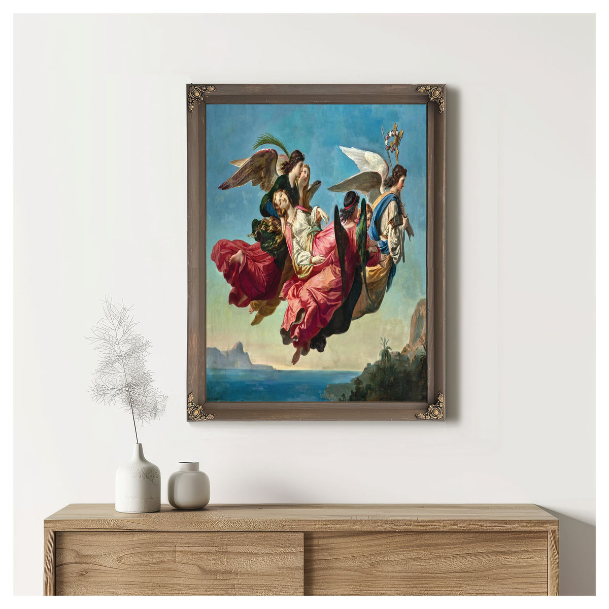 Saint Catherine Carried To Mount Sinai By Angels After Her Martyrdom By Karl von Blaas
