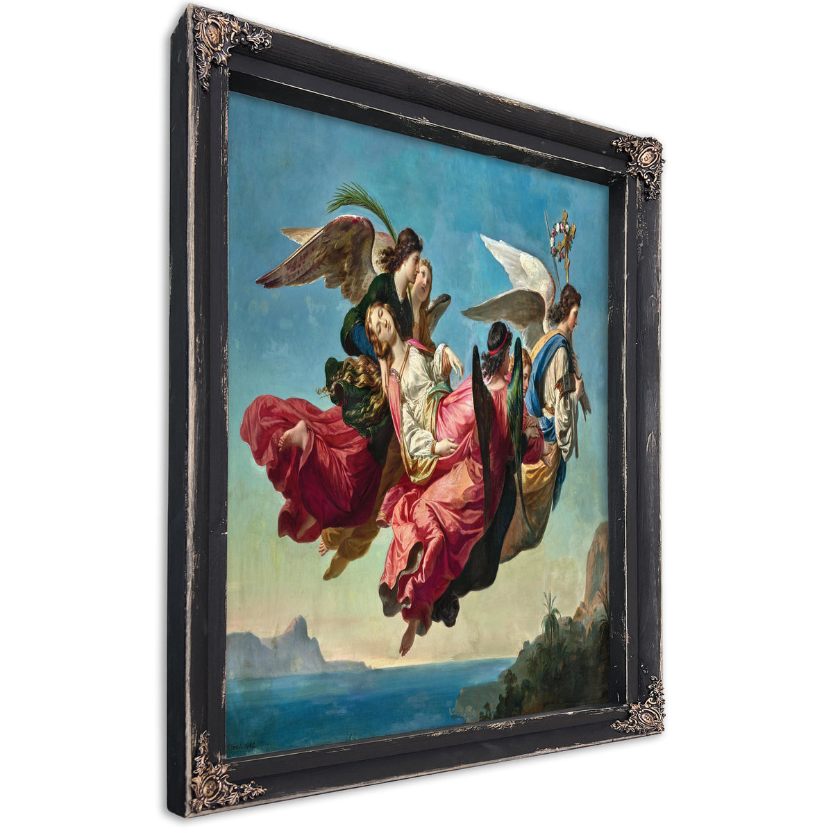 Saint Catherine Carried To Mount Sinai By Angels After Her Martyrdom By Karl von Blaas
