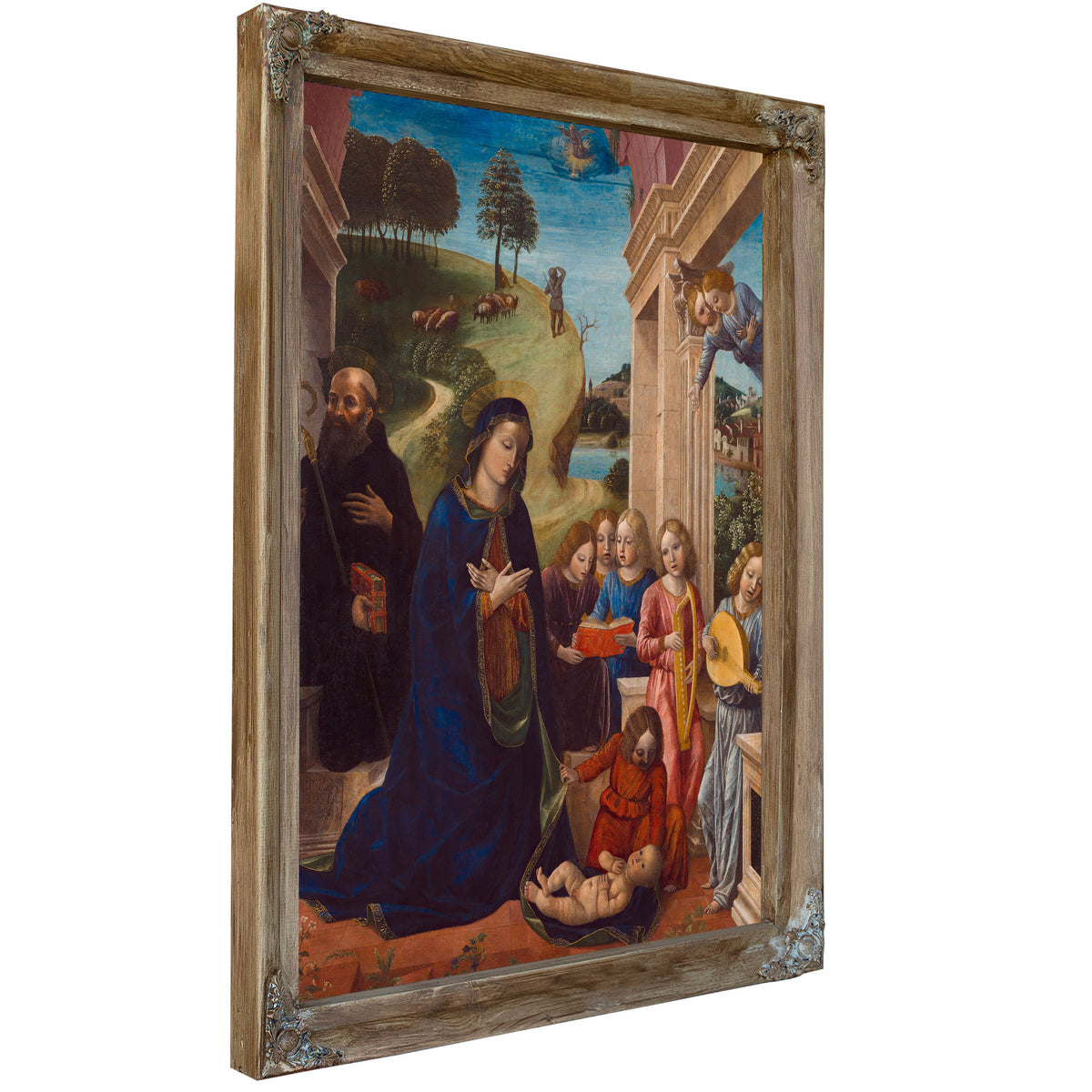 Adoration Of The Child With St Benedict And Angels By Vincenzo Foppa