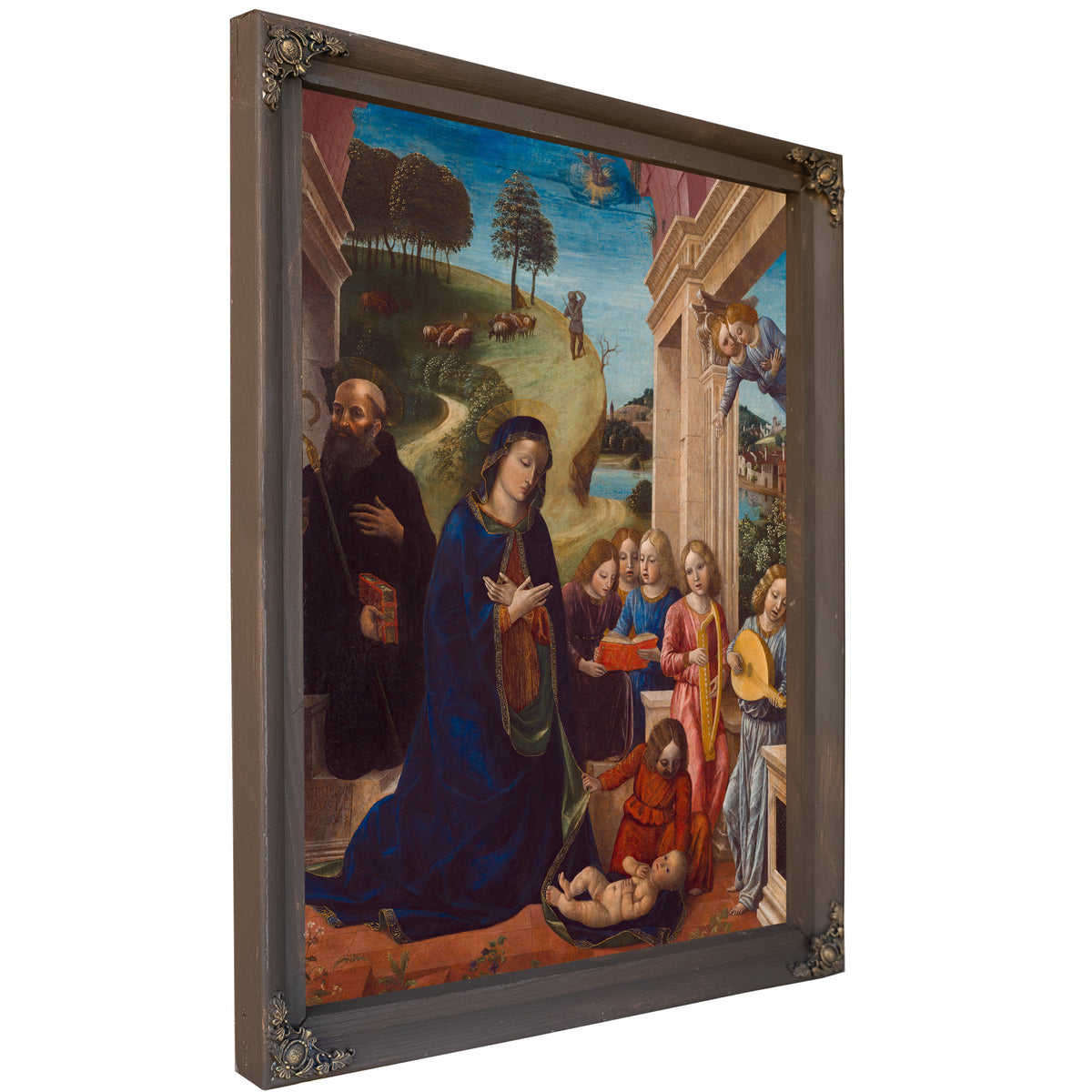 Adoration Of The Child With St Benedict And Angels By Vincenzo Foppa