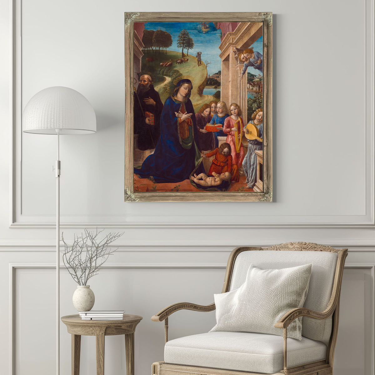 Adoration Of The Child With St Benedict And Angels By Vincenzo Foppa