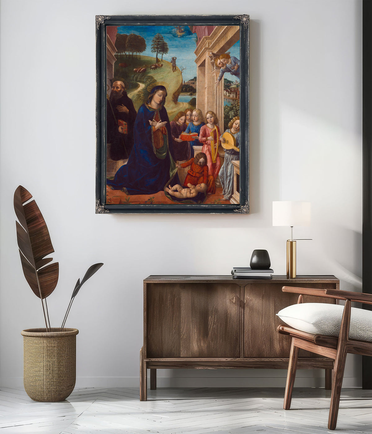 Adoration Of The Child With St Benedict And Angels By Vincenzo Foppa