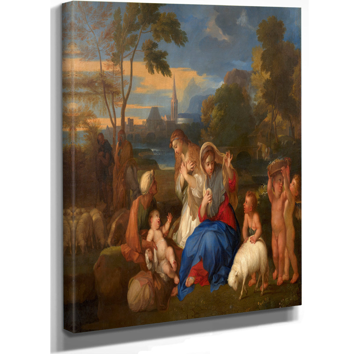Le Repos De La Sainte Famille Avec Sainte Catherine By Sébastien Bourdon