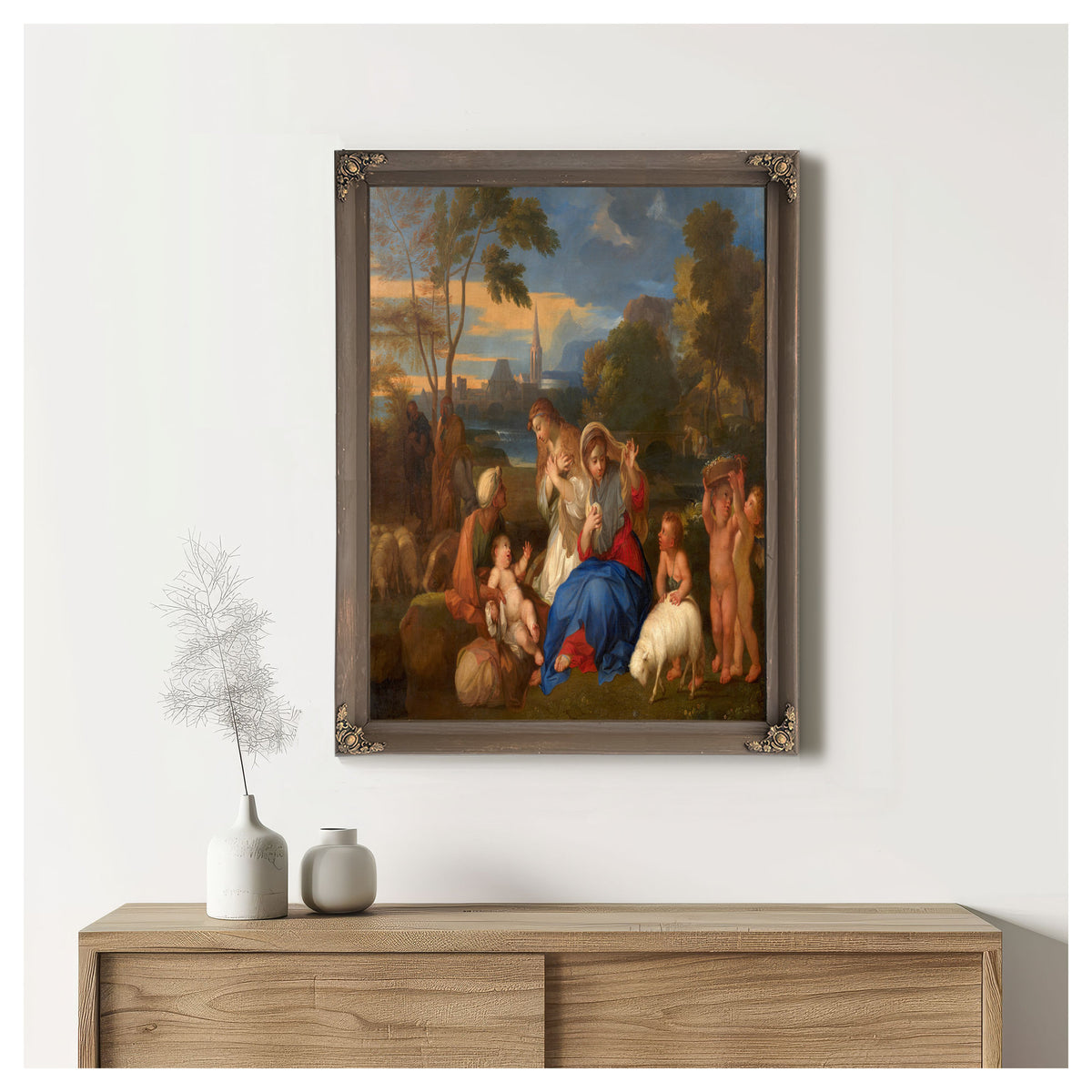 Le Repos De La Sainte Famille Avec Sainte Catherine By Sébastien Bourdon