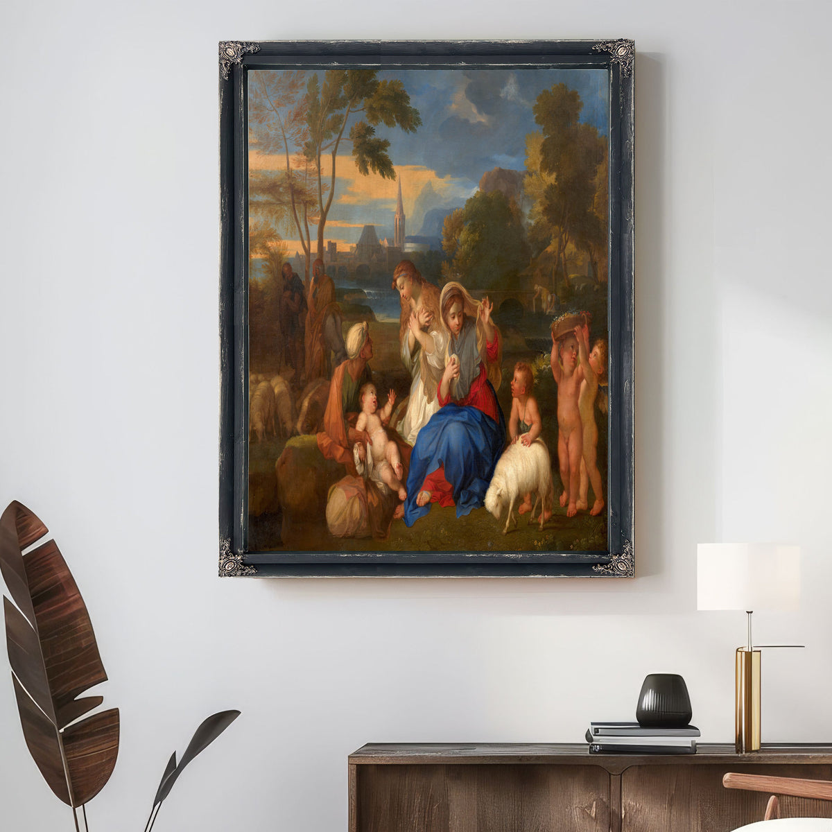 Le Repos De La Sainte Famille Avec Sainte Catherine By Sébastien Bourdon