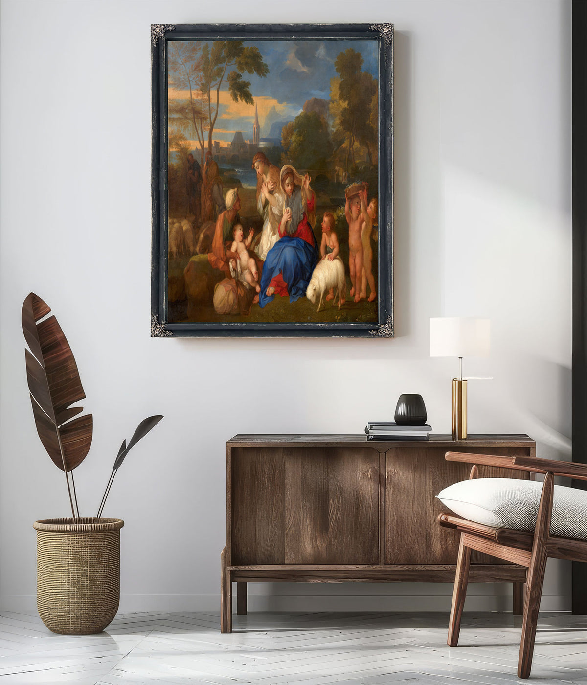 Le Repos De La Sainte Famille Avec Sainte Catherine By Sébastien Bourdon