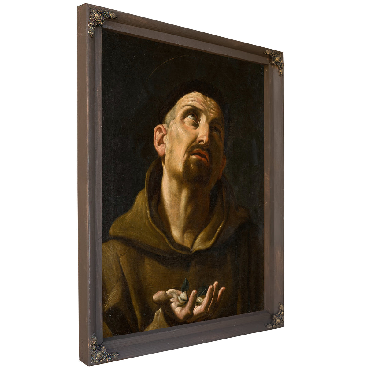 Saint Didacus Of Alcala Holding Rose Buds By Follower Of Guido Reni