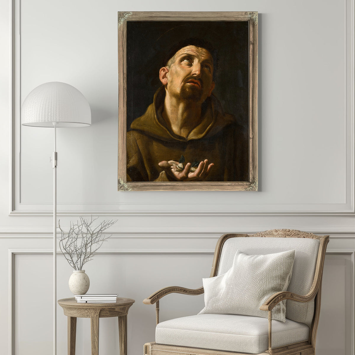 Saint Didacus Of Alcala Holding Rose Buds By Follower Of Guido Reni