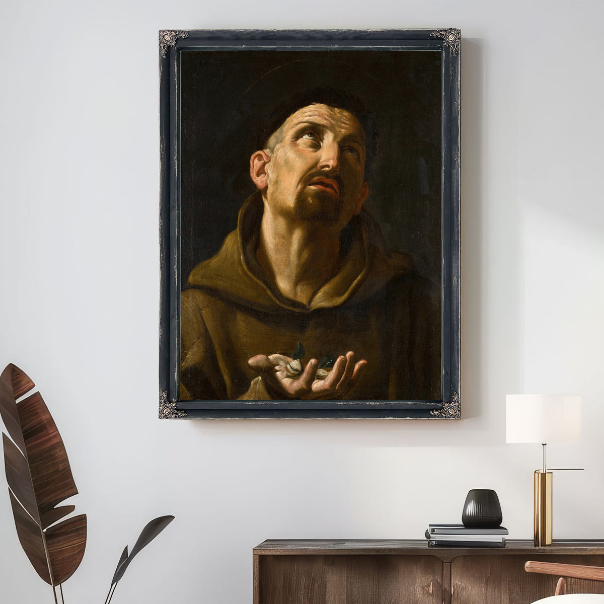 Saint Didacus Of Alcala Holding Rose Buds By Follower Of Guido Reni