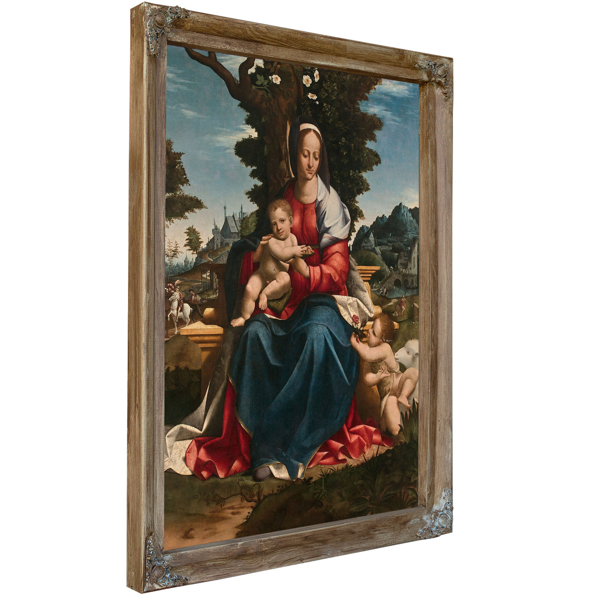 La Vierge A Lenfant Avec Saint Jean Baptiste Dans Un Paysage 2 By Girolamo Alibrandi