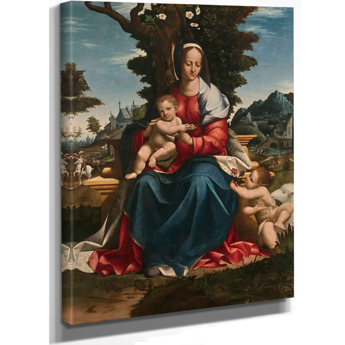 La Vierge A Lenfant Avec Saint Jean Baptiste Dans Un Paysage 2 By Girolamo Alibrandi
