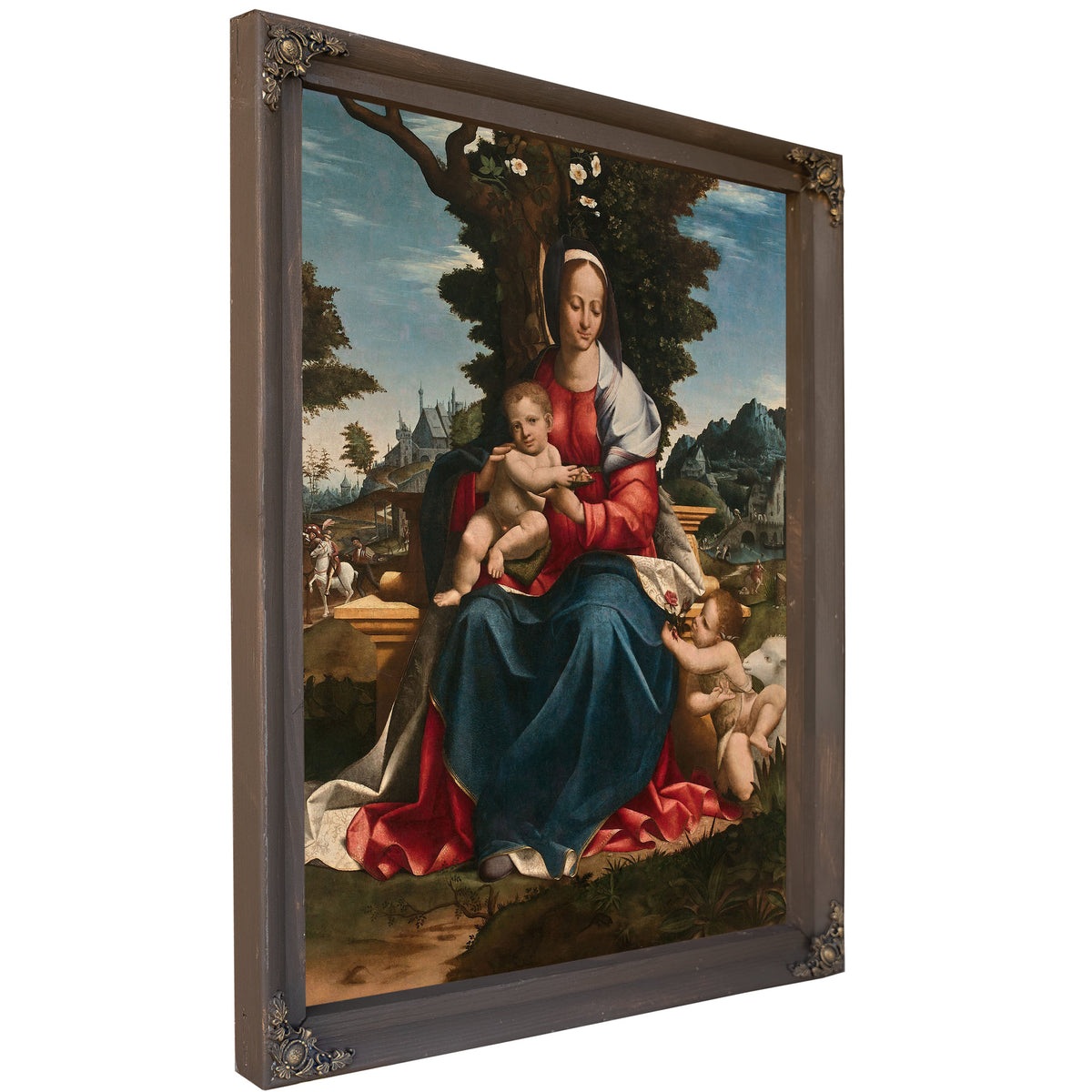 La Vierge A Lenfant Avec Saint Jean Baptiste Dans Un Paysage 2 By Girolamo Alibrandi
