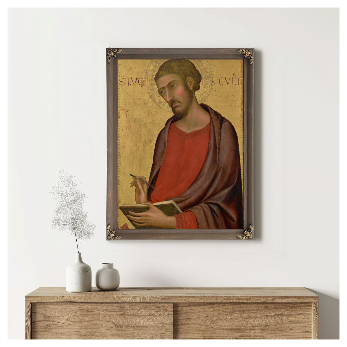 Saint Luke 12 By Simone Martini