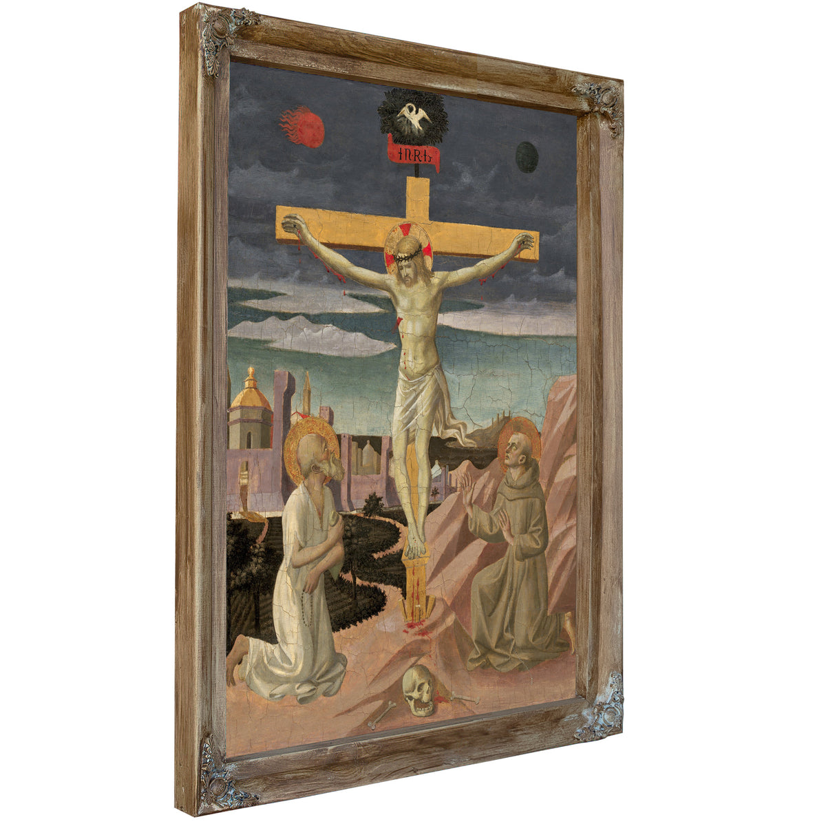 The Crucifixion With Saint Jerome And Saint Francis By Francesco Pesellino