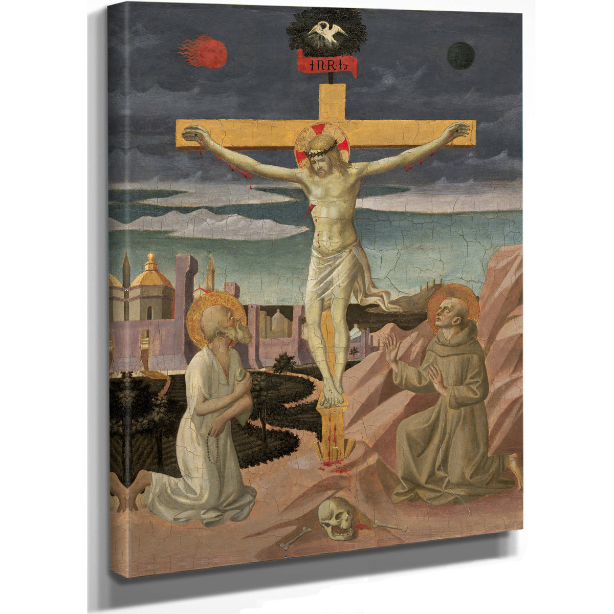 The Crucifixion With Saint Jerome And Saint Francis By Francesco Pesellino