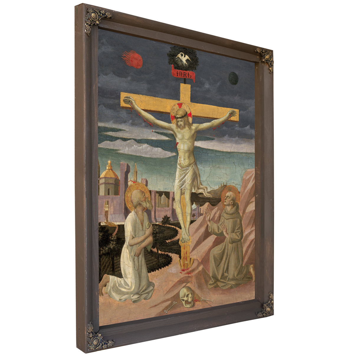 The Crucifixion With Saint Jerome And Saint Francis By Francesco Pesellino