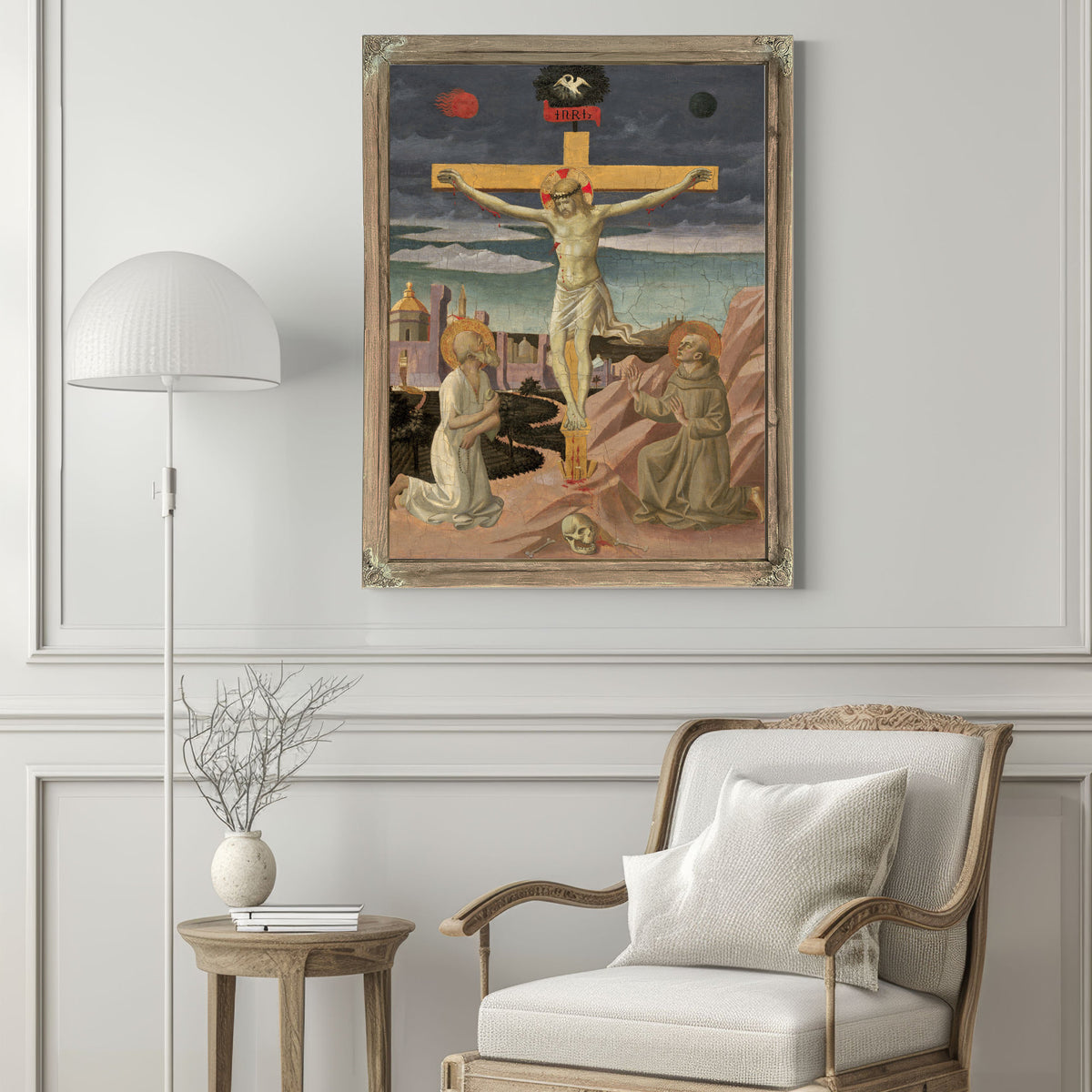 The Crucifixion With Saint Jerome And Saint Francis By Francesco Pesellino