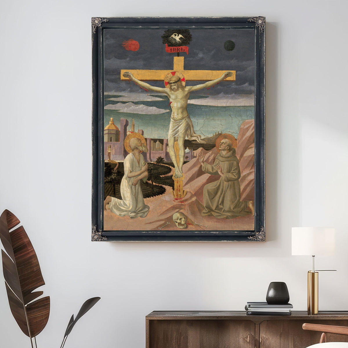 The Crucifixion With Saint Jerome And Saint Francis By Francesco Pesellino