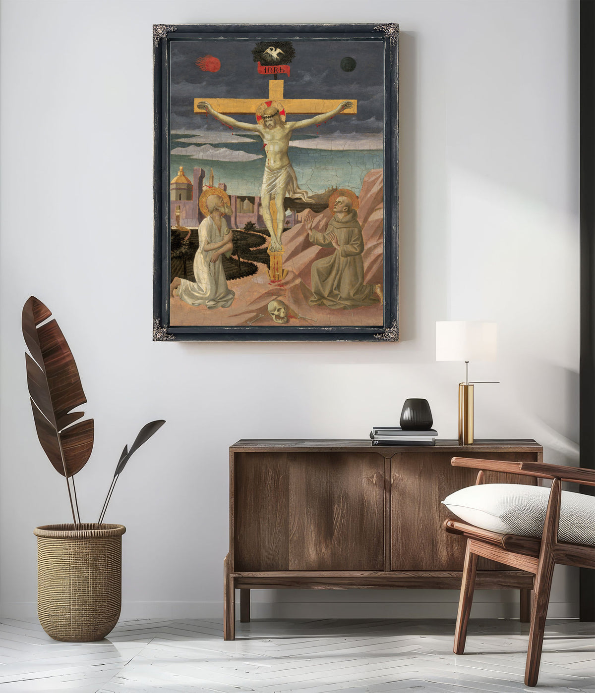 The Crucifixion With Saint Jerome And Saint Francis By Francesco Pesellino