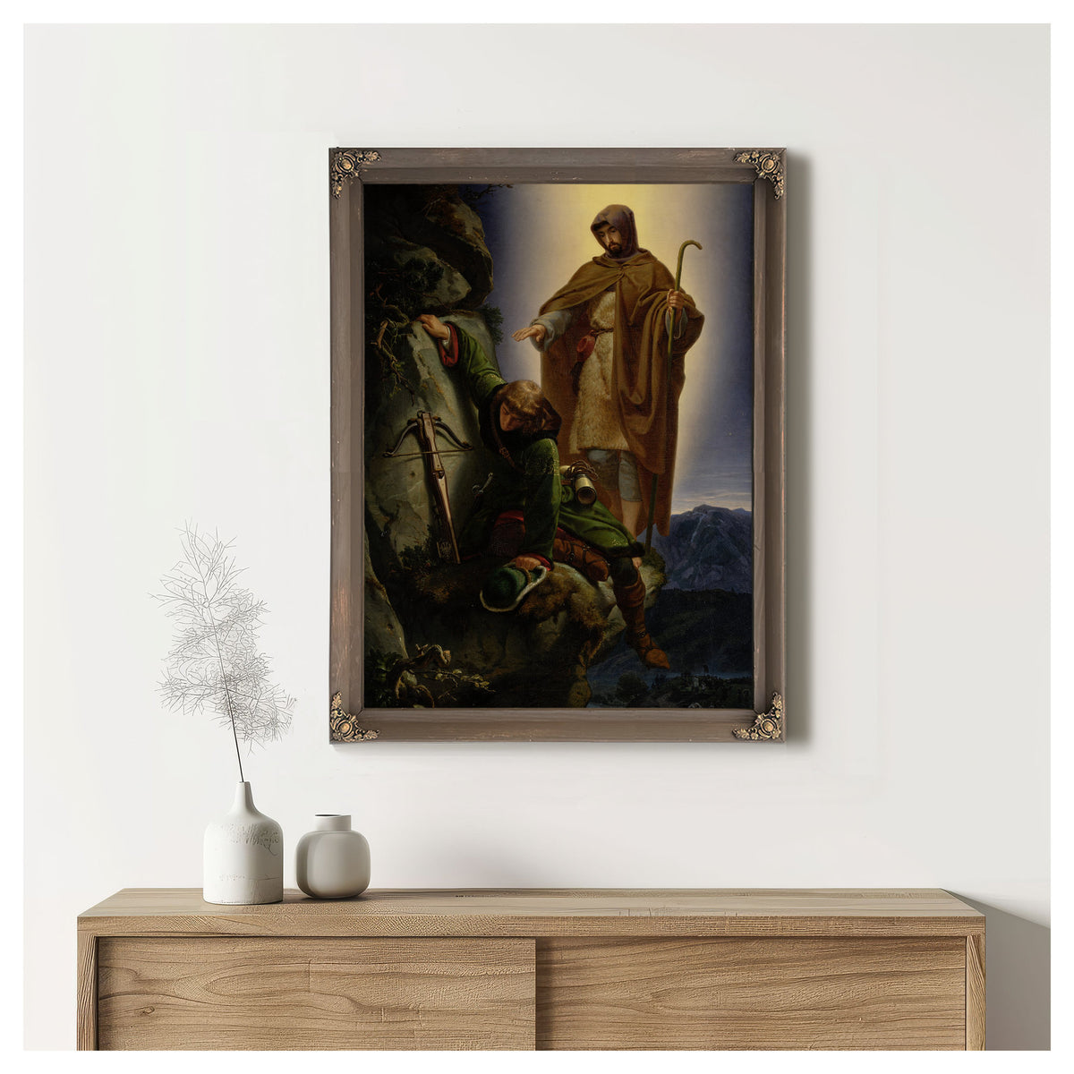 A Guardian Angel Rescuing Emperor Maximilian From The Martinswand By Alfred Rethel