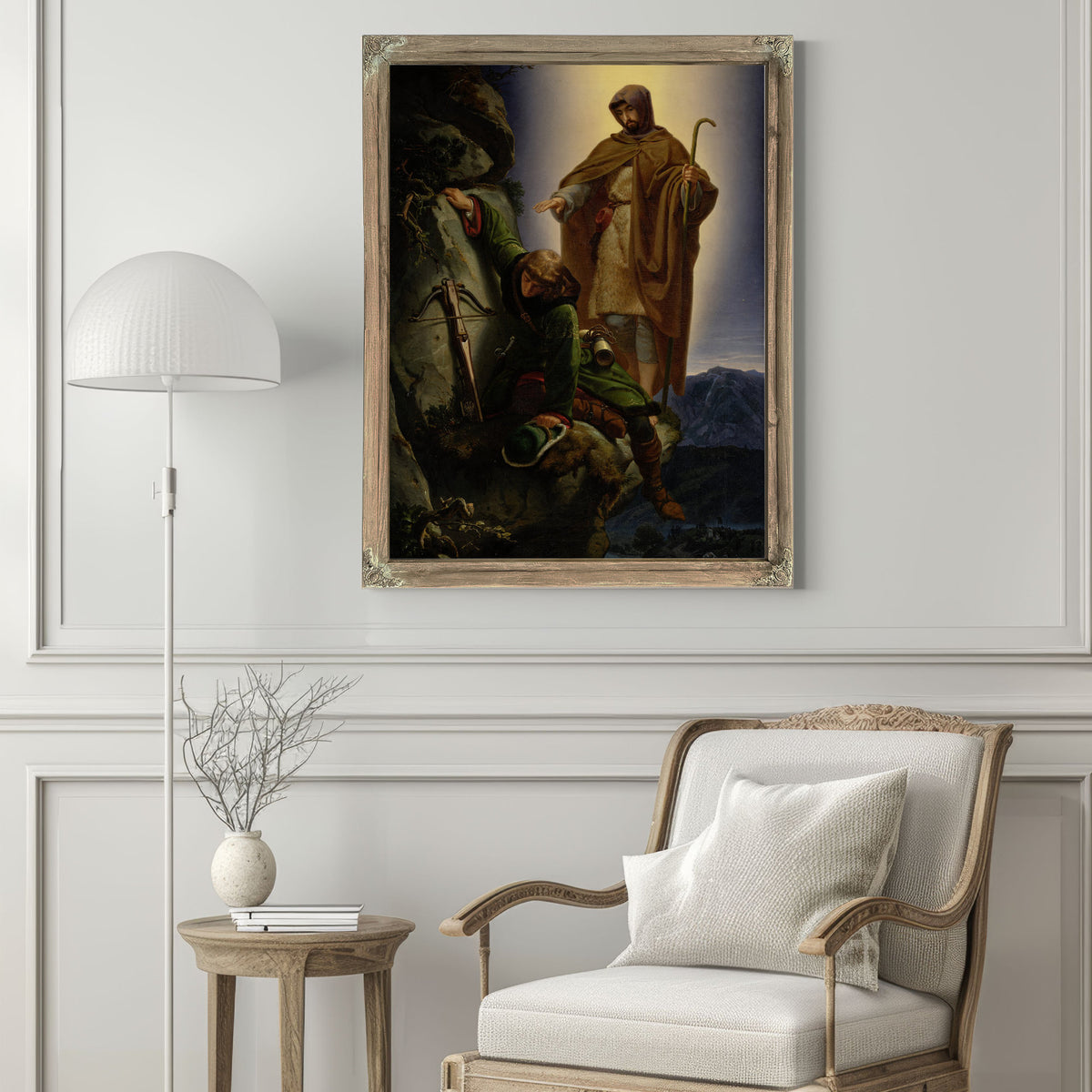 A Guardian Angel Rescuing Emperor Maximilian From The Martinswand By Alfred Rethel