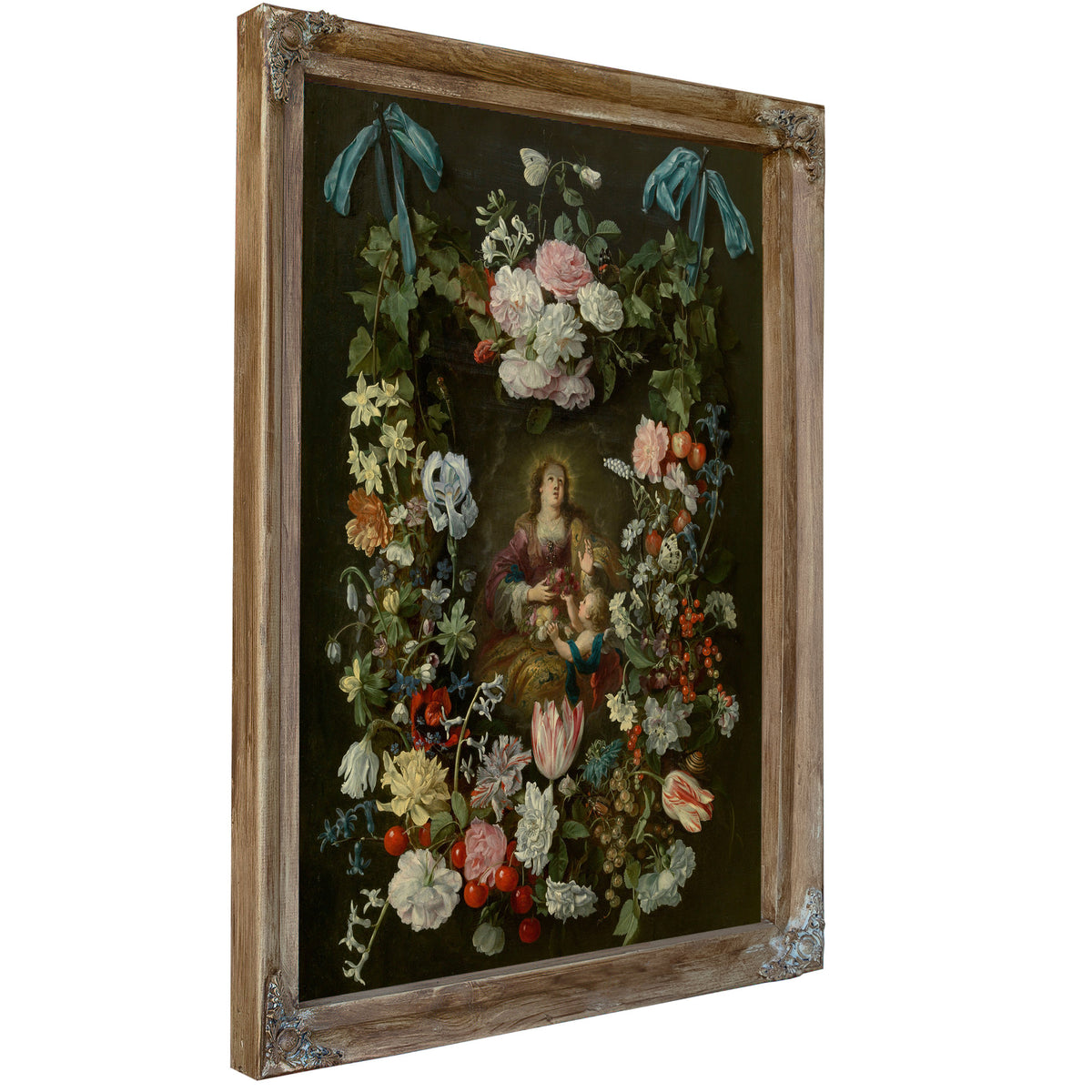 Saint Dorothea Surrounded By A Garland Of Flowers By Philips de Marlier