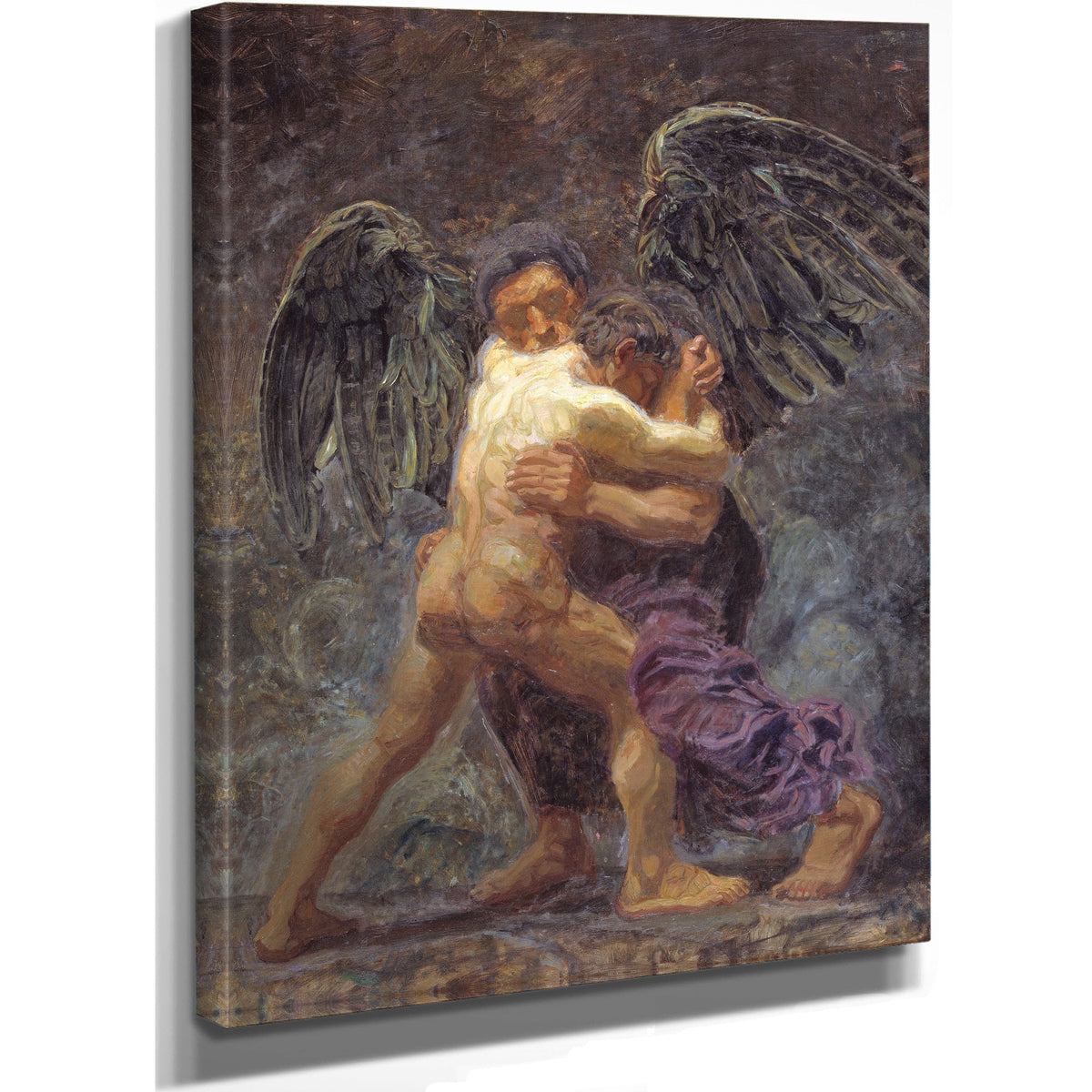 Jacob Wrestling With The Angel 3 By Oluf Hartmann