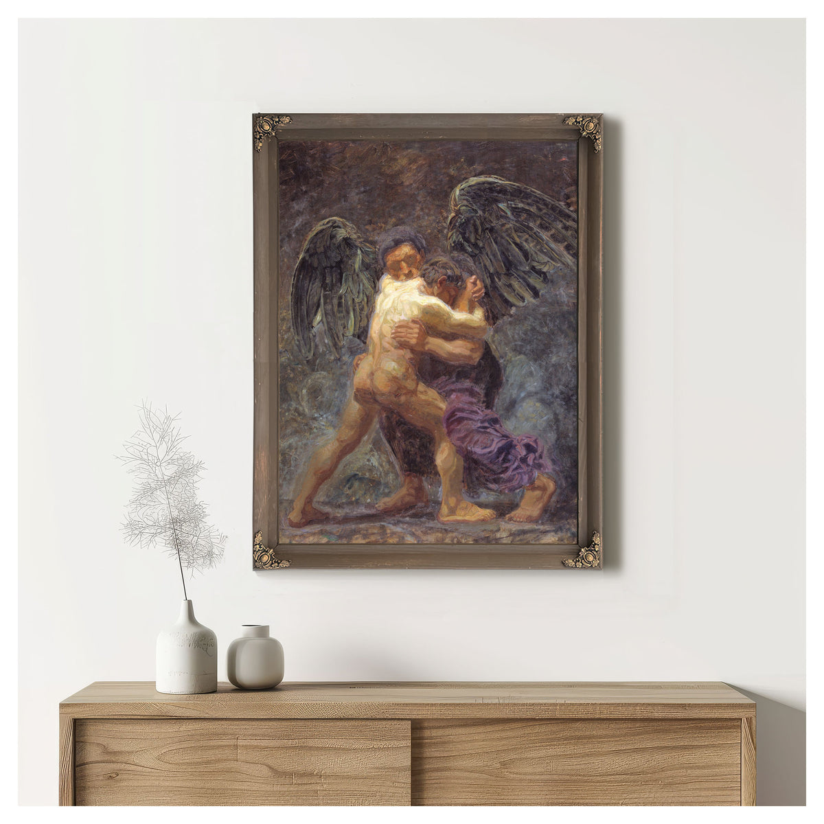 Jacob Wrestling With The Angel 3 By Oluf Hartmann
