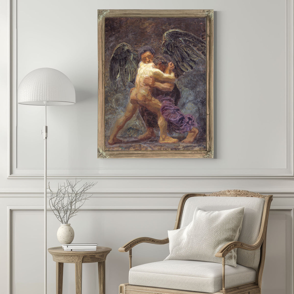 Jacob Wrestling With The Angel 3 By Oluf Hartmann