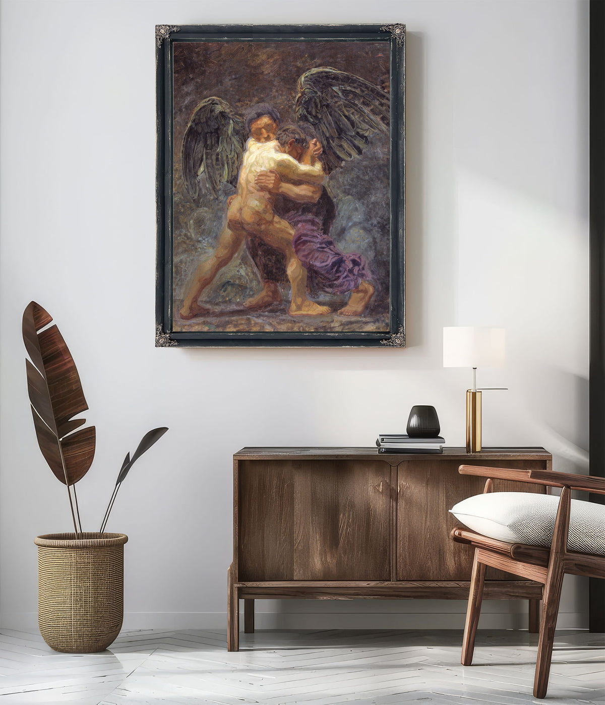 Jacob Wrestling With The Angel 3 By Oluf Hartmann