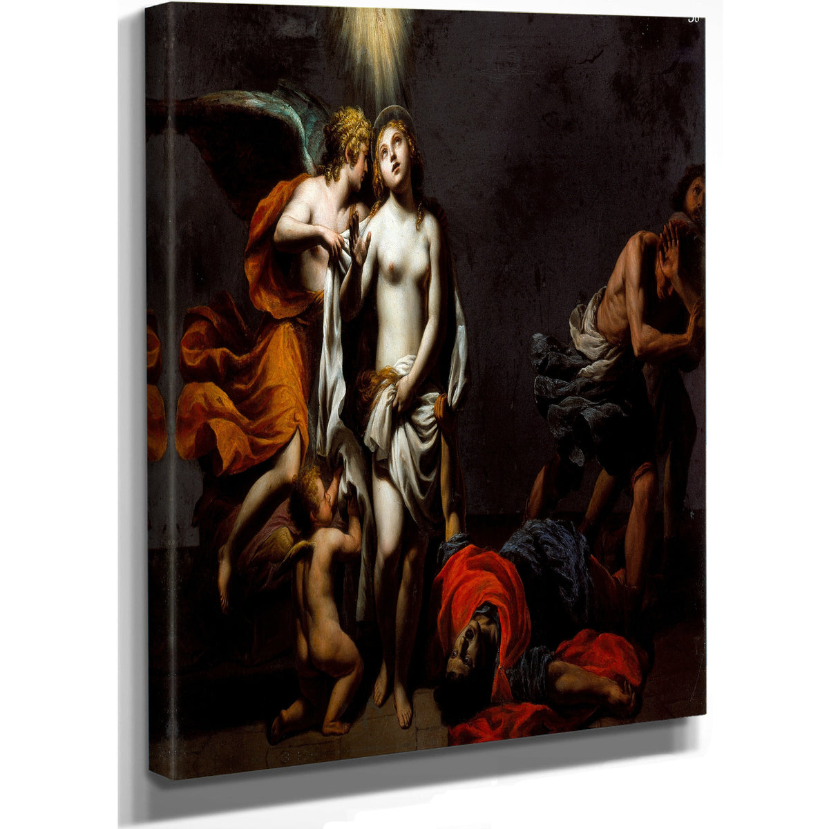 Saint Agnes Protected By An Angel By Alessandro Turchi