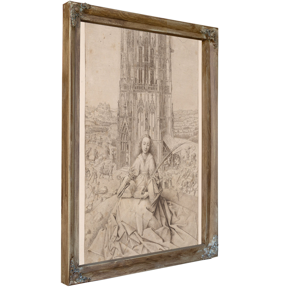 Saint Barbara Seated Before Her Tower By Cornelis van Noorde