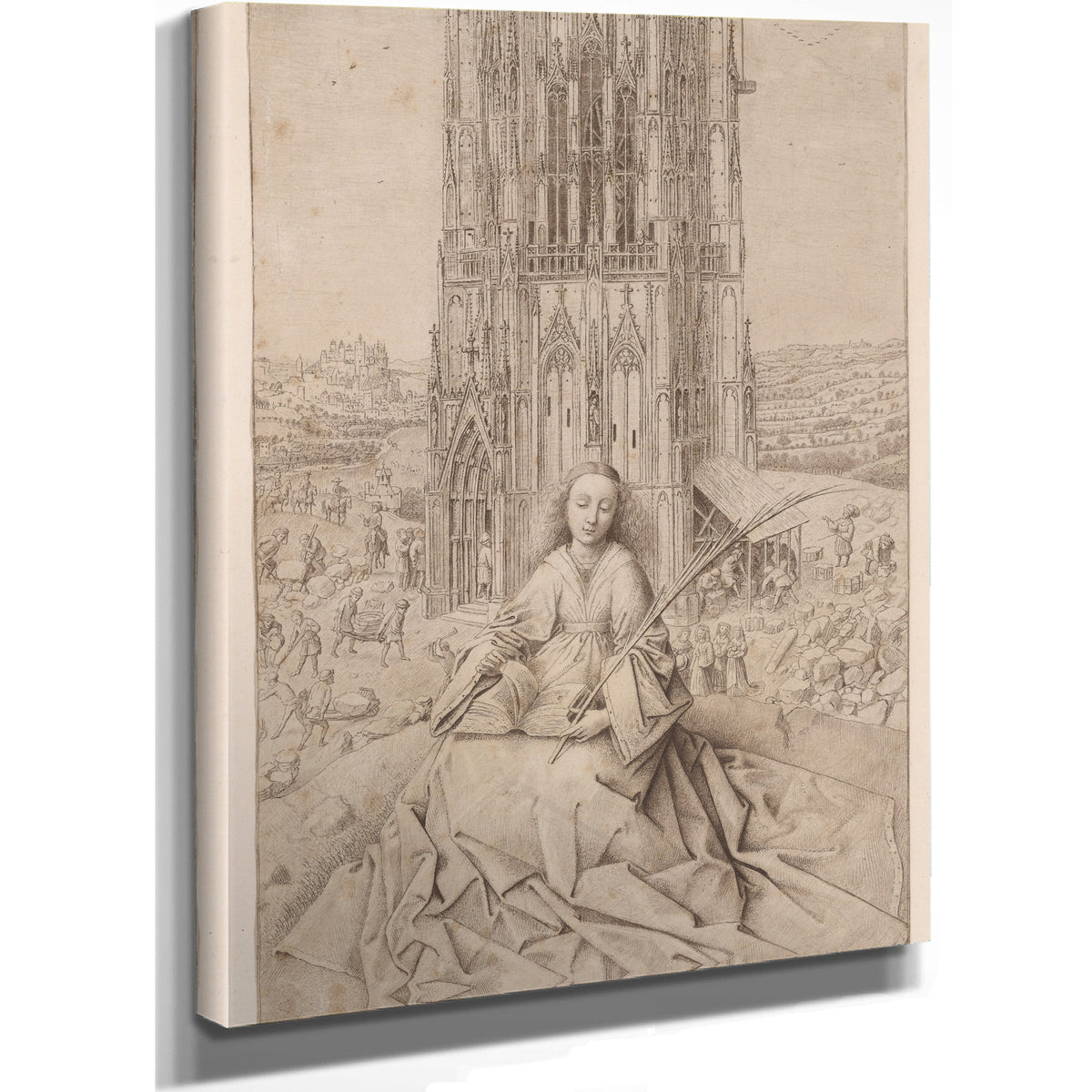 Saint Barbara Seated Before Her Tower By Cornelis van Noorde