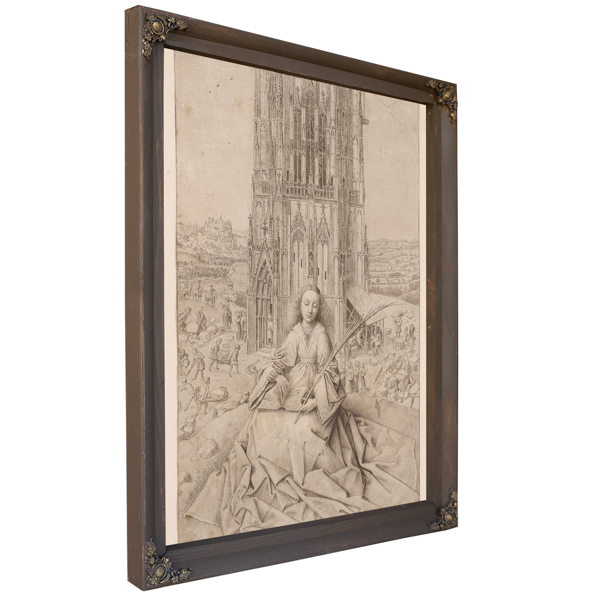 Saint Barbara Seated Before Her Tower By Cornelis van Noorde