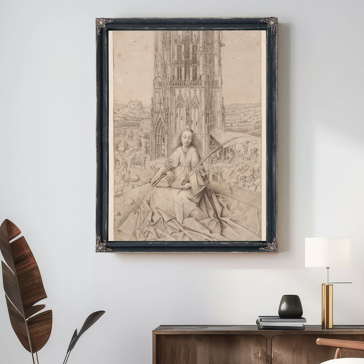 Saint Barbara Seated Before Her Tower By Cornelis van Noorde