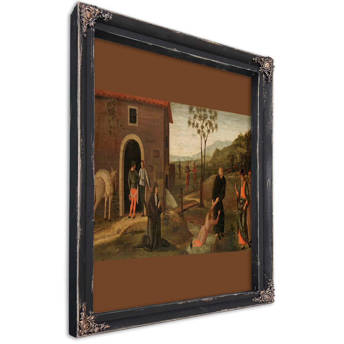 Saint Nicholas Of Tolentino Rescuing A Boy From Drowning By Follower of Pietro Perugino