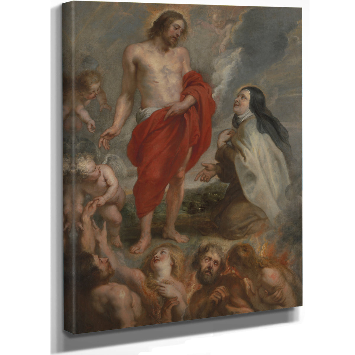 Saint Teresa Of Avila Interceding For Bernardino De Mendoza In Purgatory By Peter Paul Rubens