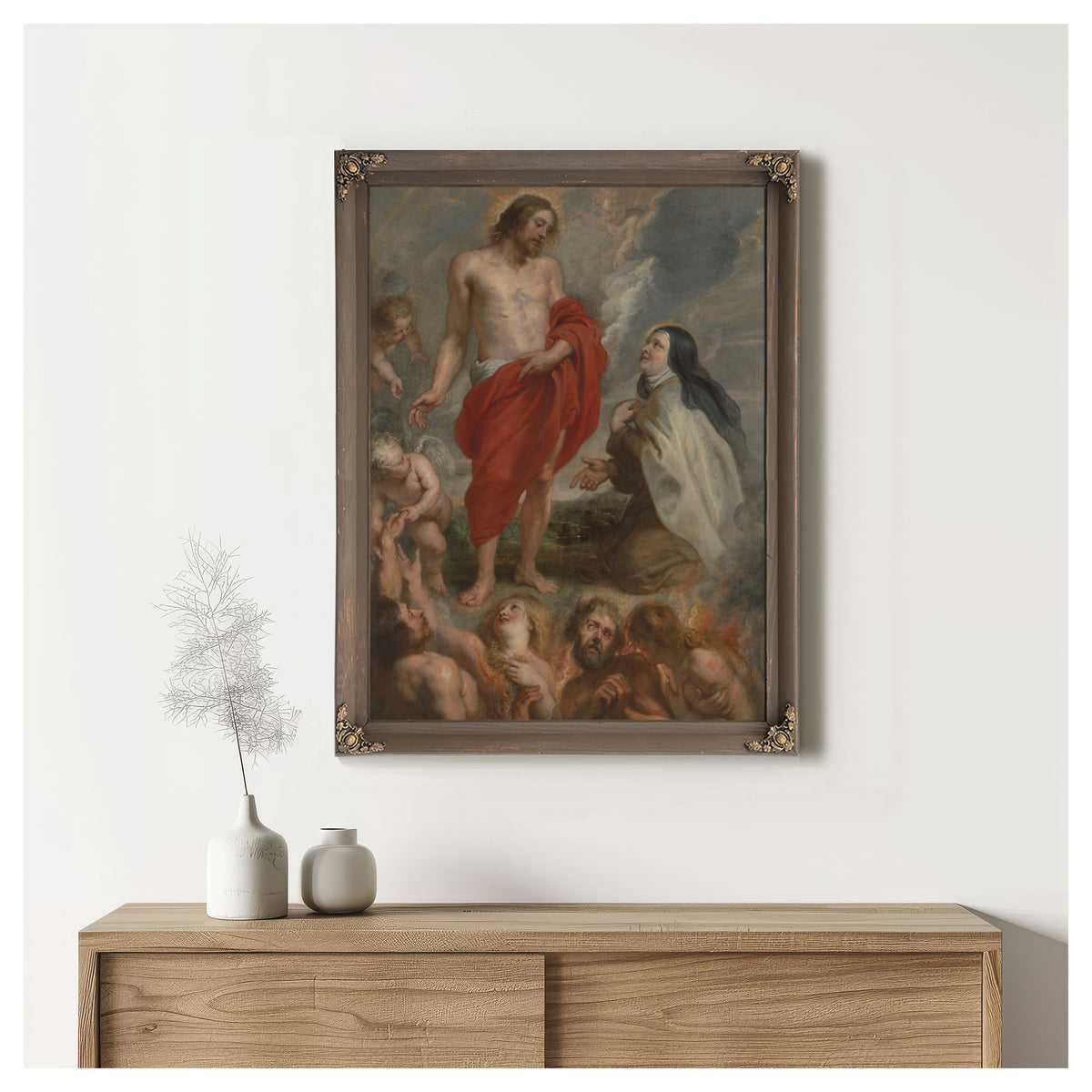 Saint Teresa Of Avila Interceding For Bernardino De Mendoza In Purgatory By Peter Paul Rubens