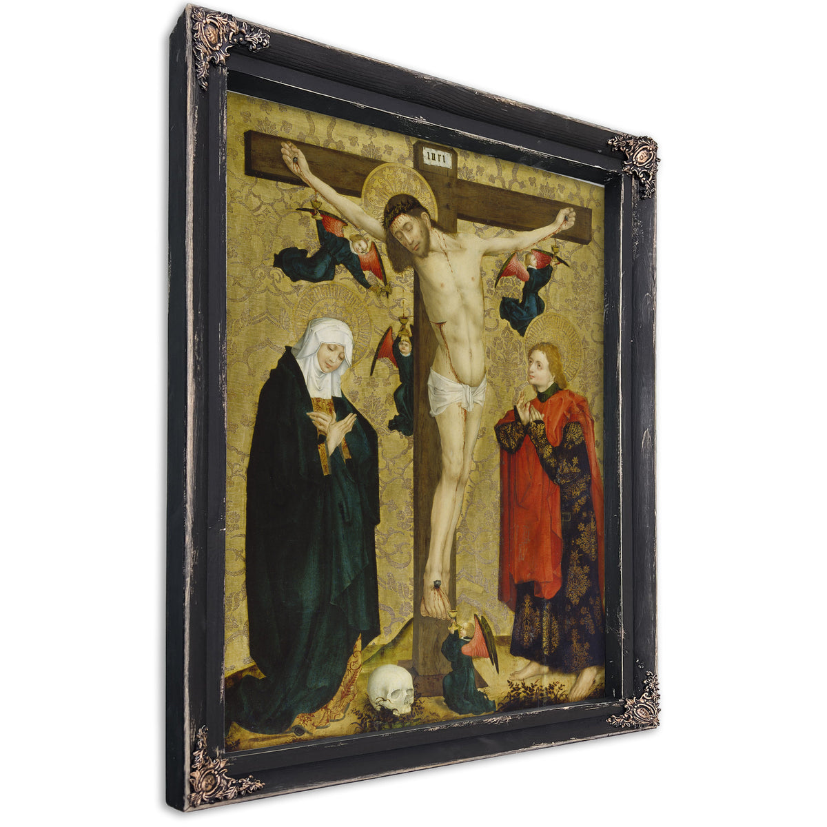 The Crucifixion With Mary And Saint John The Evangelist By Master Of The Middle Rhine