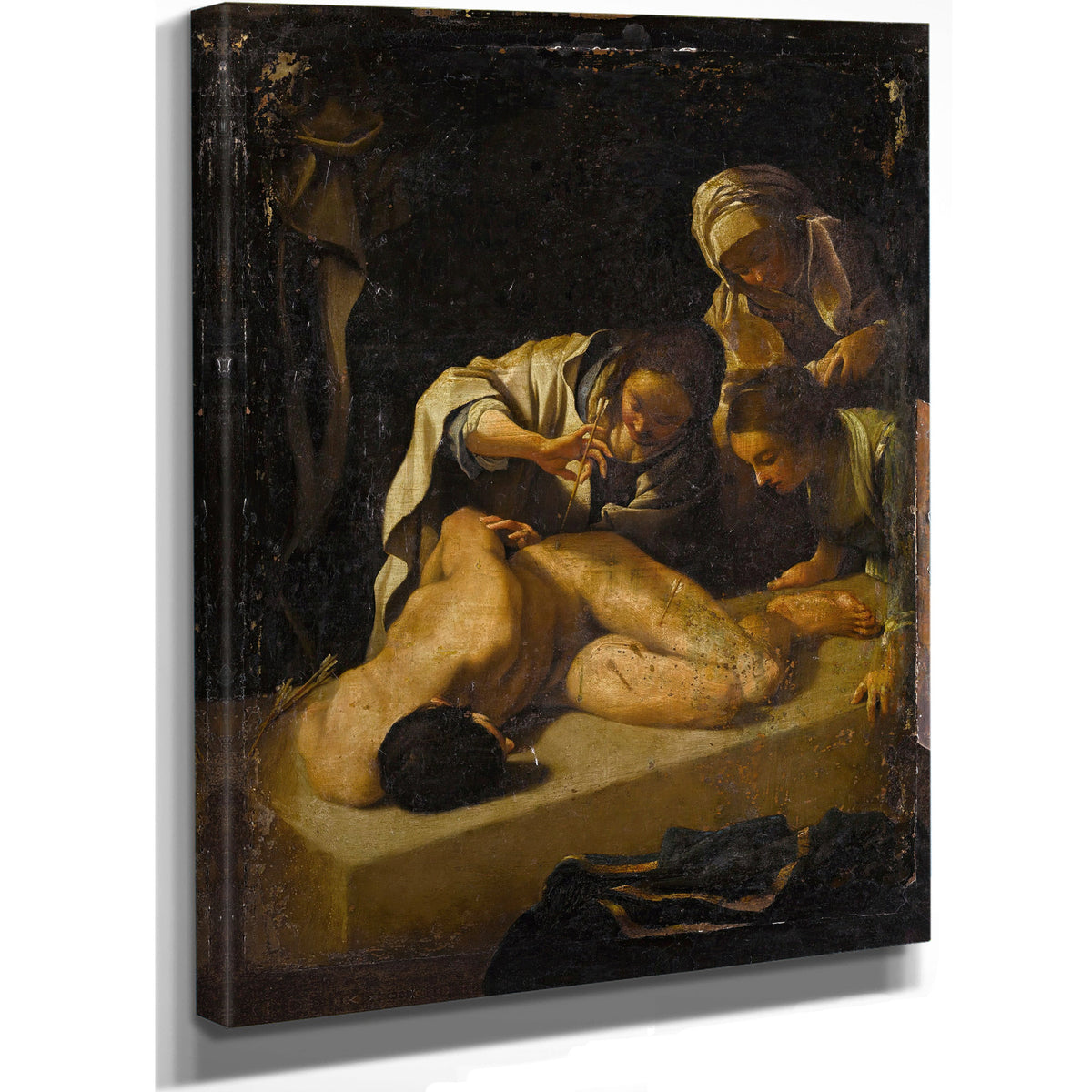Saint Irene Tending Saint Sebastian By Bartolomeo Schedoni