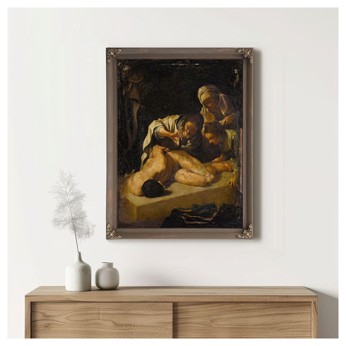 Saint Irene Tending Saint Sebastian By Bartolomeo Schedoni